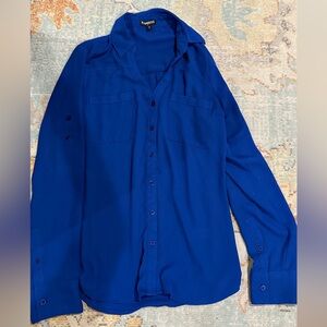 Express royal blue button down xs top